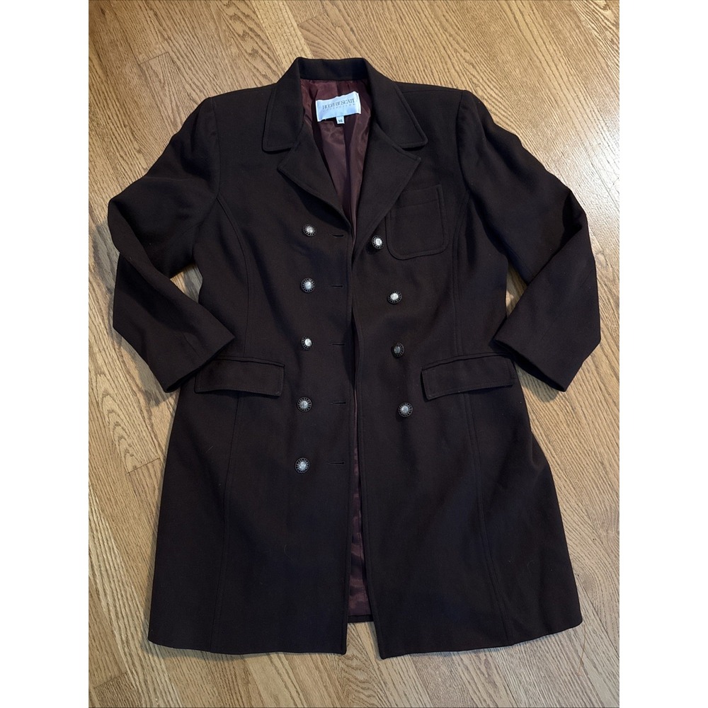 Vintage Hugo Buscati Mid Length Coat 14 Rusty Brown Color